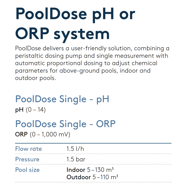 Seko PoolDose pH or ORP system (D25)