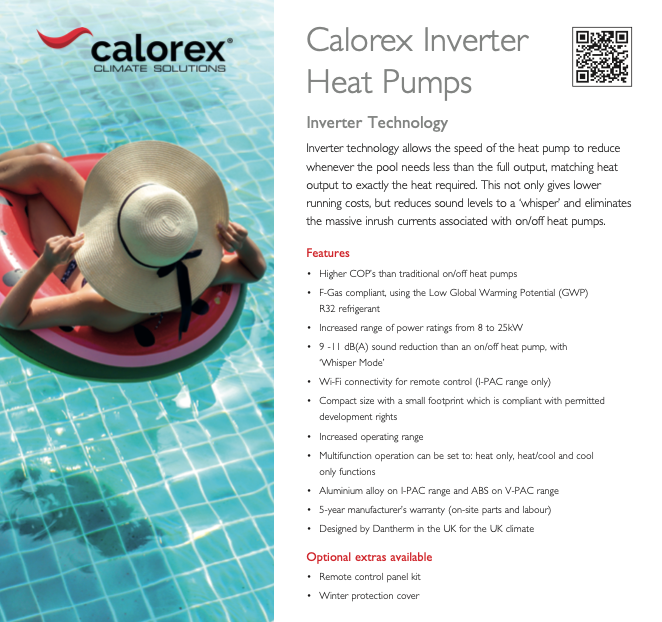 Calorex Heat Pump Side Outlet (Y-range) All Year Round (D25)