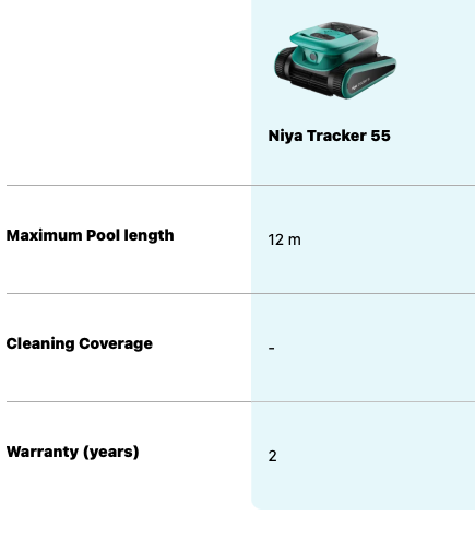 Teal and black robotic pool cleaner with a sleek, compact design.