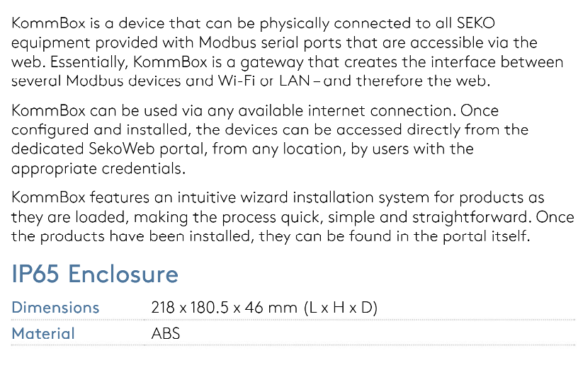 Abs plastic ip65 enclosure with dimensions 218 x 180.5 x 46 mm.