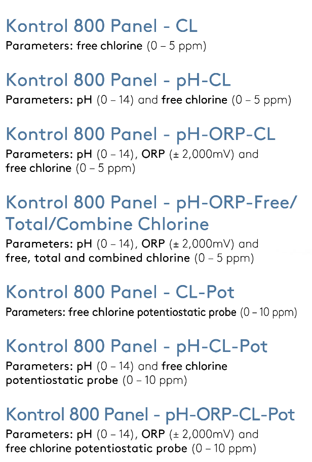 Kontrol 800 panel - cl, a sleek and professional-grade water quality monitoring device designed for precise chlorine level measurement in pools or spas.